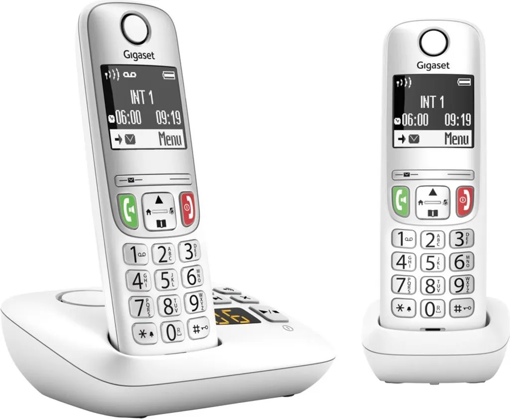 Gigaset A605A Duo - cordless telephone with answering machine - graphic display - easy to use - white