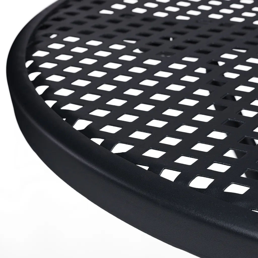 Tavolo Esterno Rotondo 72cm Nero Relaxdays - Design Moderno in Acciaio - 5