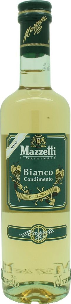 A bottle of Mazzetti Bianco white wine vinegar.