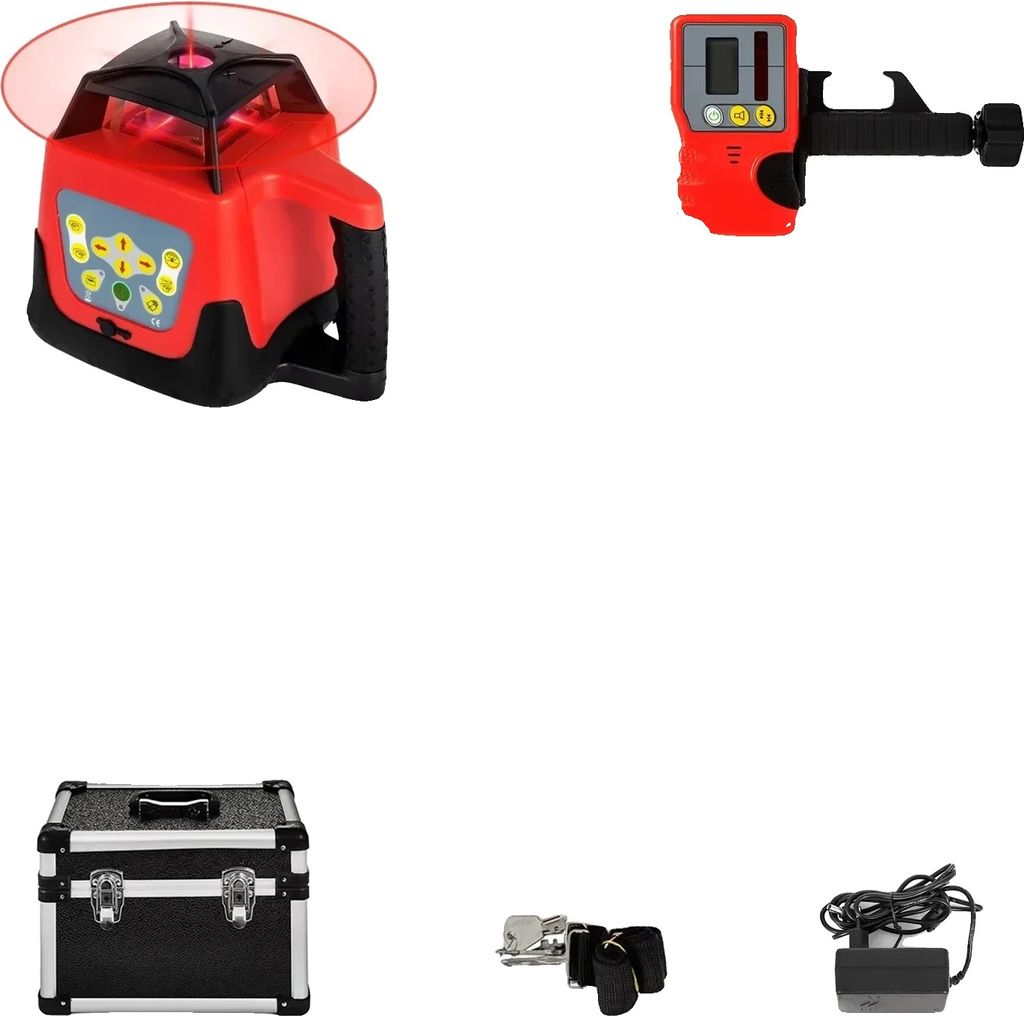 Rotationslaser, 360° selbstnivellierendes Ausrichtungswerkzeug, automatisches Scannen für schnelle und genaue Nivellierung, roter Strahl 2