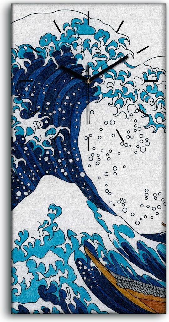 Leinwand Uhr Küche Wohnzimmer Bild 30x60 Japanische Kunst Produktbild 