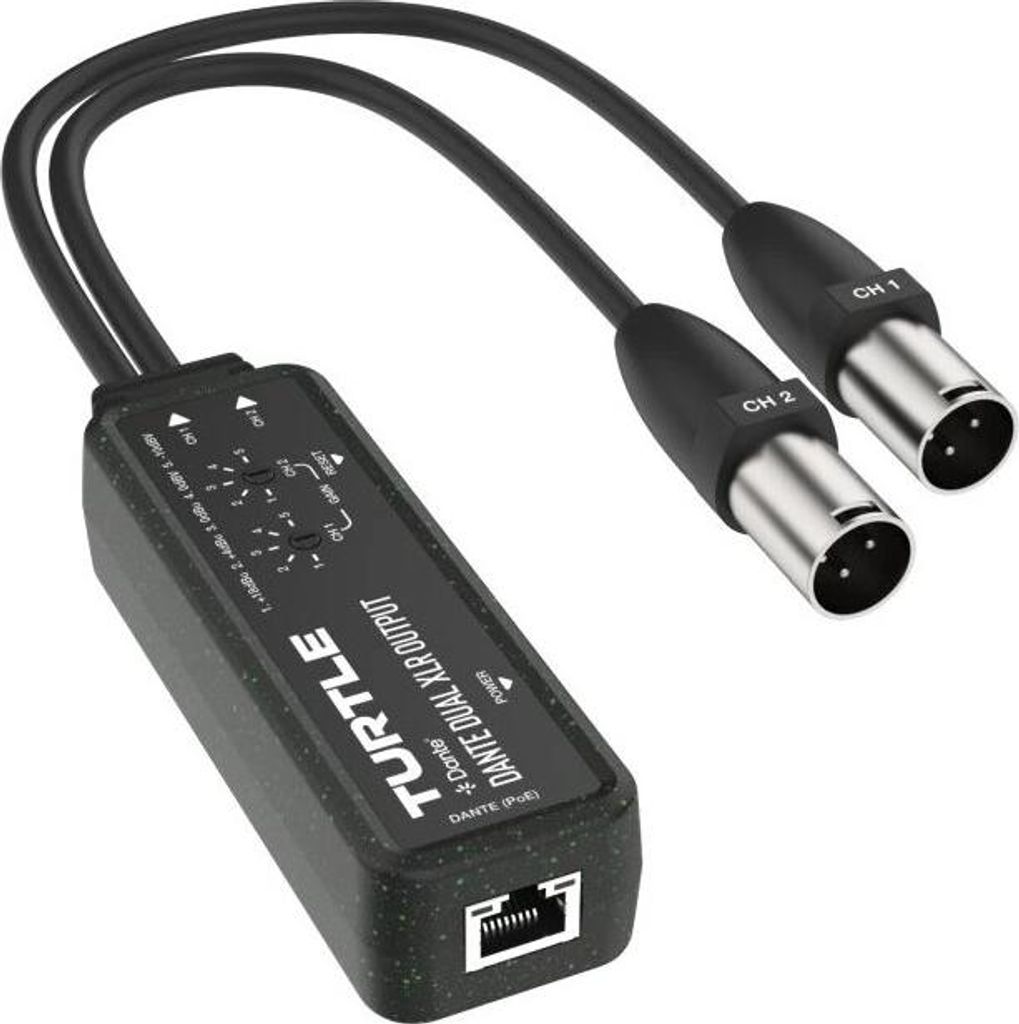 Turtle AV-D2XDE Podwójny adapter XLR męski na Dante Zdjęcie produktu 