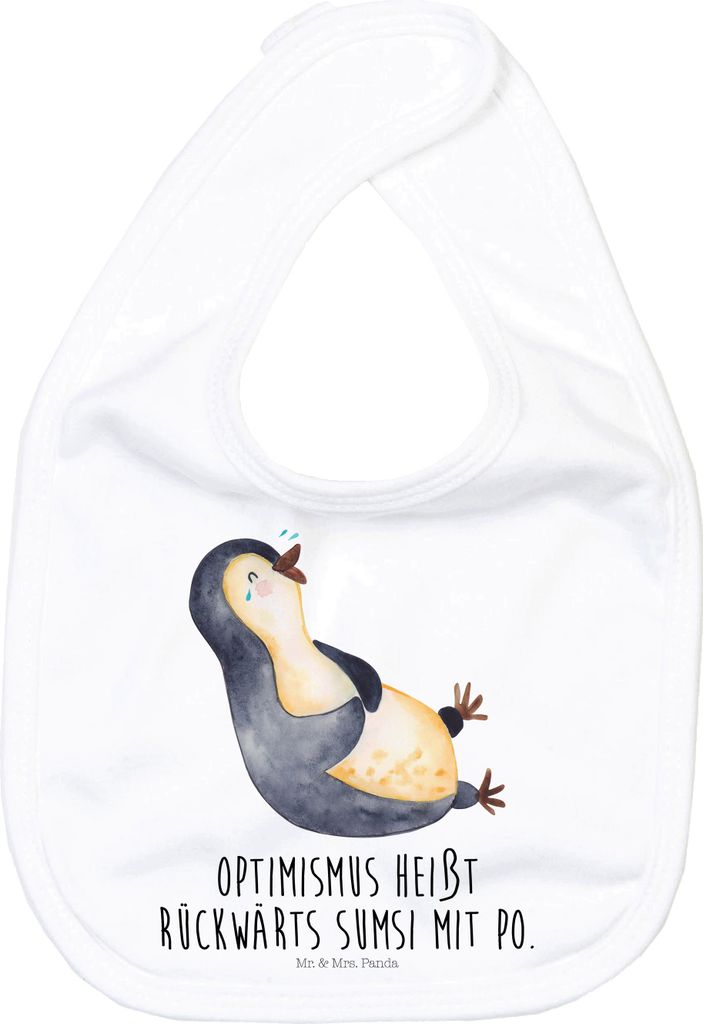 Mr. & Mrs. Panda Lätzchen Pinguin Lachen - Weiß - Geschenk, Kinderlätzchen, Babylätzchen, Lol, Pinguine, Für Babys, Fröhlich, Schlabberlätzc...