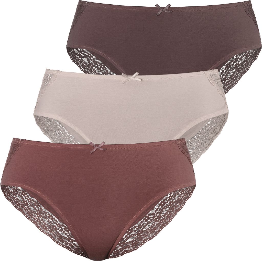 VIVANCE Jazz-Pants Slips 3 -teilig rosé, beere, mahagoni Größe 44/46