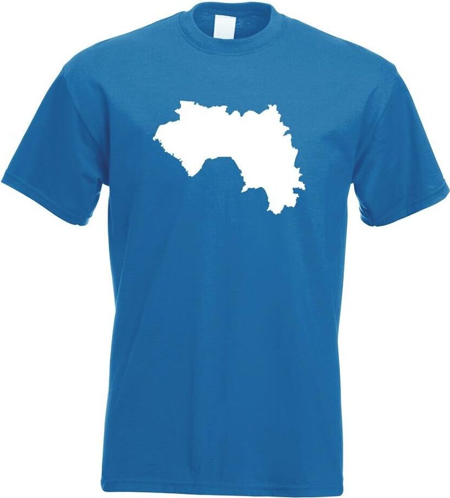 Kiwistar - T-Shirt - royal - Guinea Umriss Kontur Herren Funshirt Bedruckt Design Sprüche Spruch Motive - mit Motiv Bedruckt - Funshirt Design - S...
