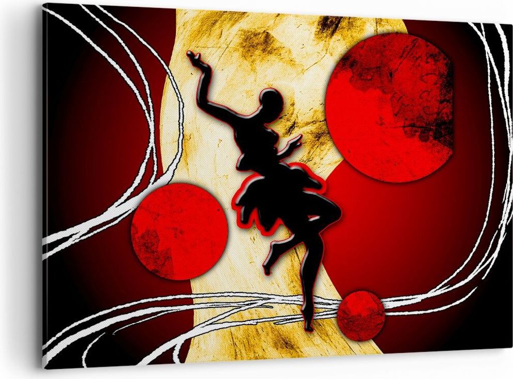 Bild auf Leinwand - Leinwandbild - Afrika frau tänzerin wüste - 100x70cm - Wand Bild - Wanddeko - Leinwanddruck - Bilder - Kunstdruck - Wanddekor...