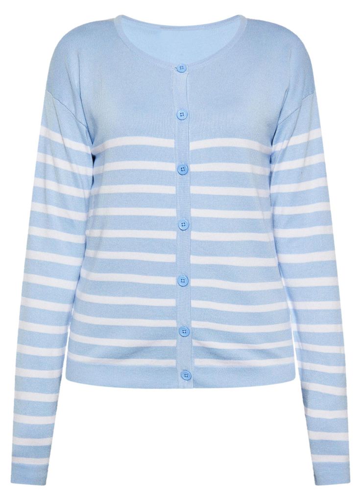 Mutha Damen Cardigan - hellblau-weiß, XXL