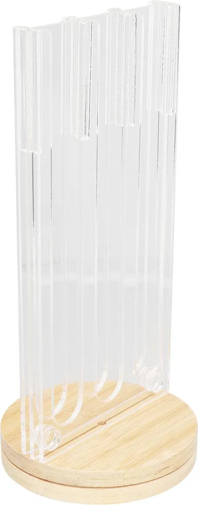 Porte-capsules café rotatif 48 trous - Finition Bambou et Acrylique chic
