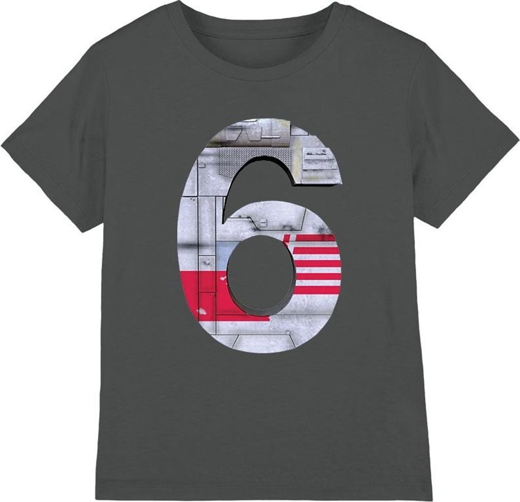 Star Wars - "6" T-Shirt für Kinder TV4829 (116) (Holzkohle)