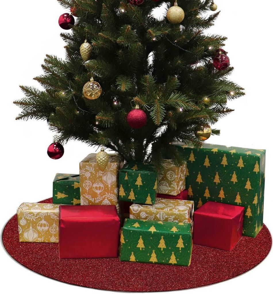 Primaflor Weihnachtsbaum Unterlage GLIMMER - Rund - Rot - Ø Produktbild 