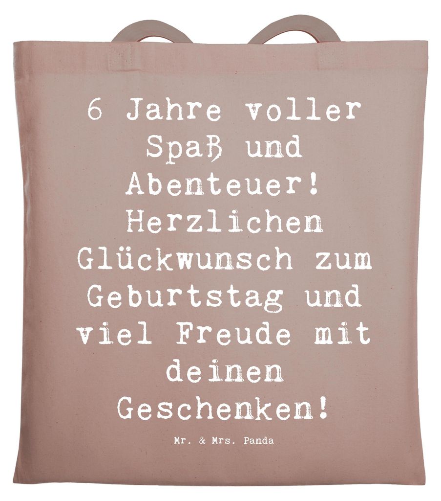 Mr. & Mrs. Panda Tote Bag Spruch 6. Geburtstag Freude - Produktbild 