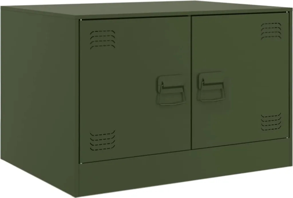 Tavolino Verde Oliva 67x50x44 cm Acciaio - Trasforma il tuo Salotto