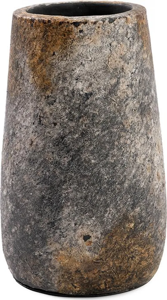 Grand vase décoratif gris en terre cuite style antique pour salon chic