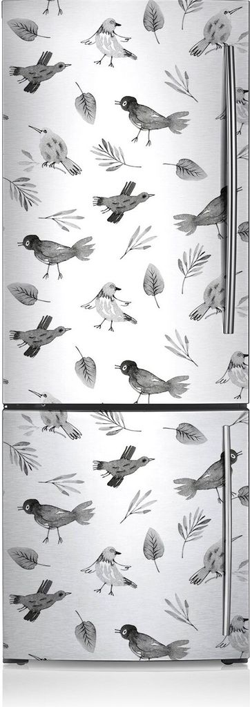 Kühlschrankfolie Aufkleber Kühlschrankmagnete Dekoration Kühlschrankfolie 70x190 cm - Gezeichnete Vögel.