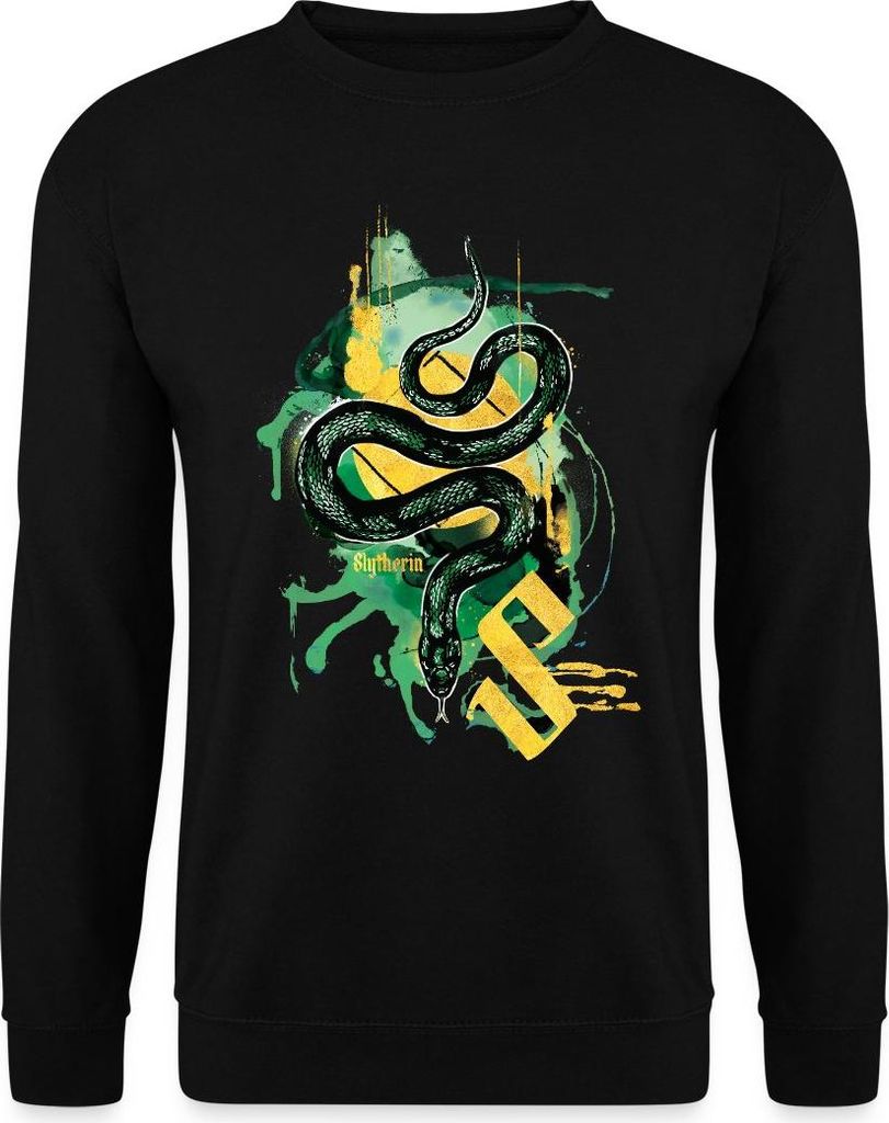 Spreadshirt Harry Potter Haus Slytherin Schlange Uni Pullover, 3XL, Schwarz
