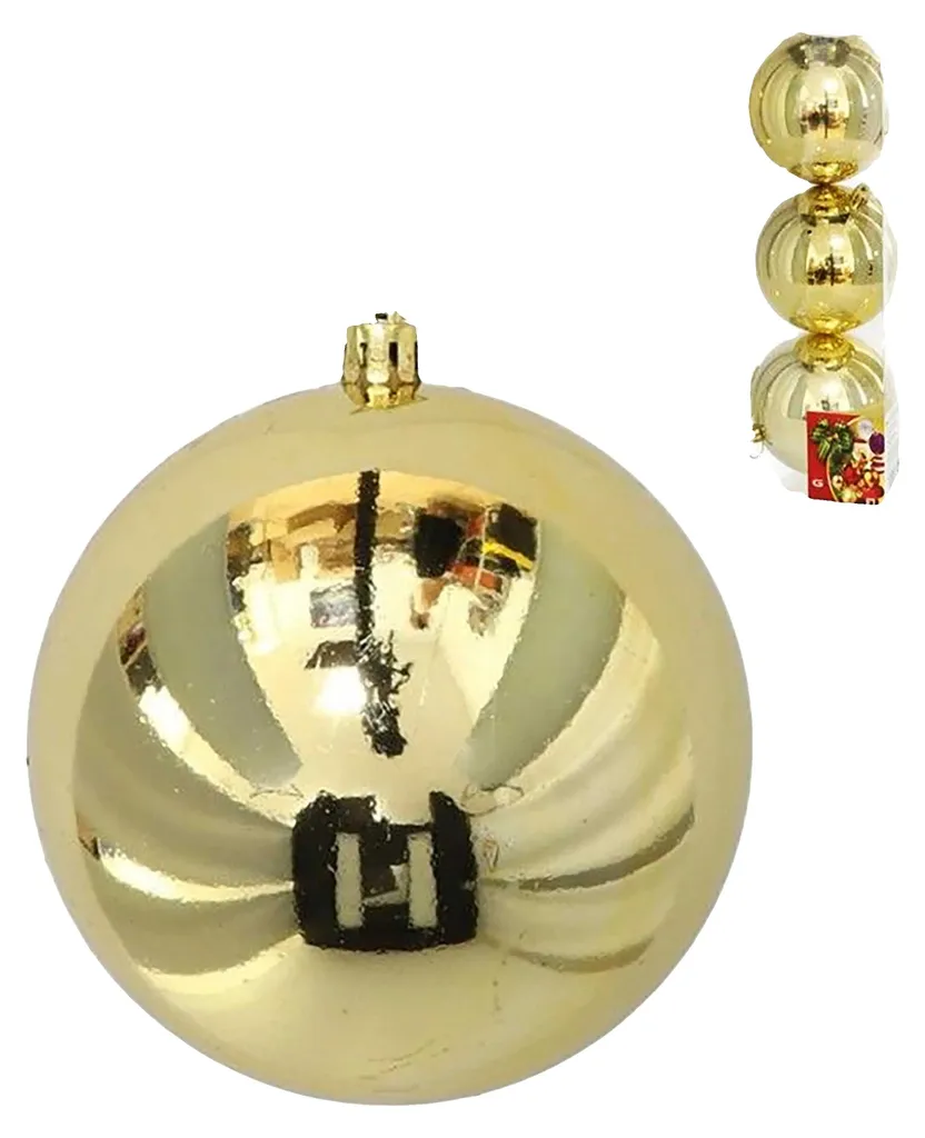 Décoration Sapin Noël : Lot 18 Boules Dorées 10 cm Faciles à Poser
