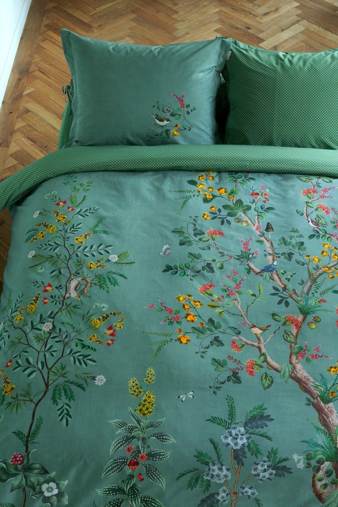 Pip Studio Baumwoll-Bettwäsche-Garnitur Wild and Tree Blau