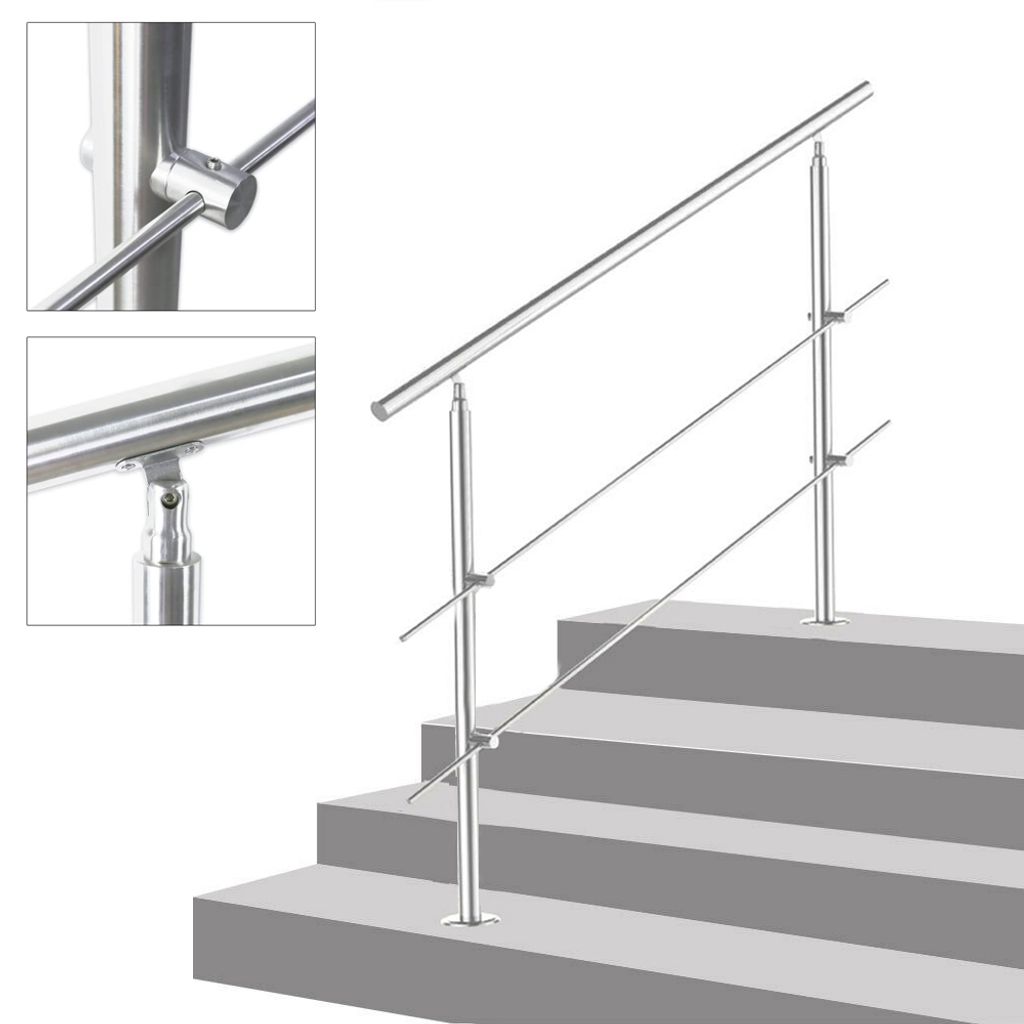 Balkongeländer Handlauf Treppengeländer Innen&Außen Geländer Bausatz Edelstahl# 