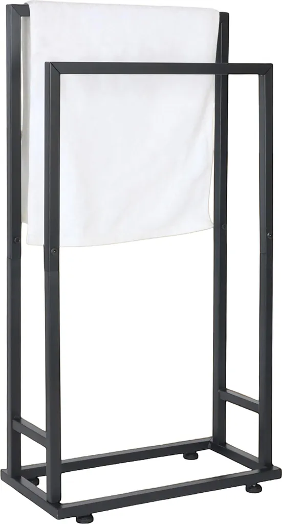 Portasciugamani da Terra Relaxdays: Design Moderno a 2 Barre Metallo