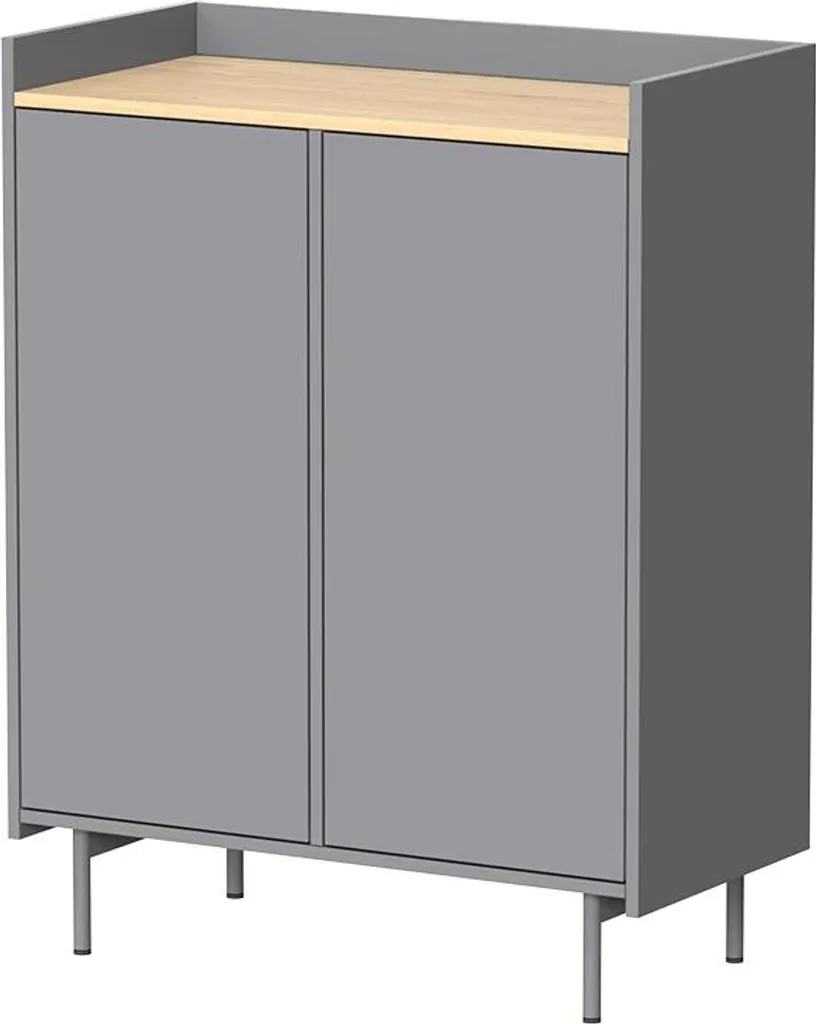 Grande commode de chambre grise Vicco Velina 103cm : rangement 6 cases