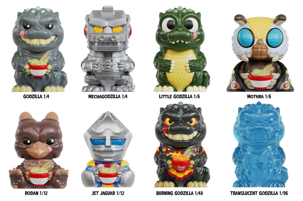 Figurines Godzilla Rokimoto 10cm sans doublon grâce au présentoir de 12