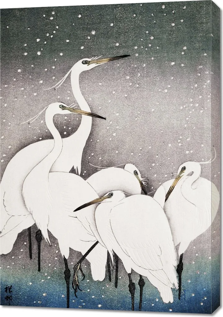 Quadro Grande 70x100 Aironi Giapponesi Koson - Tela per Arredo Salotto