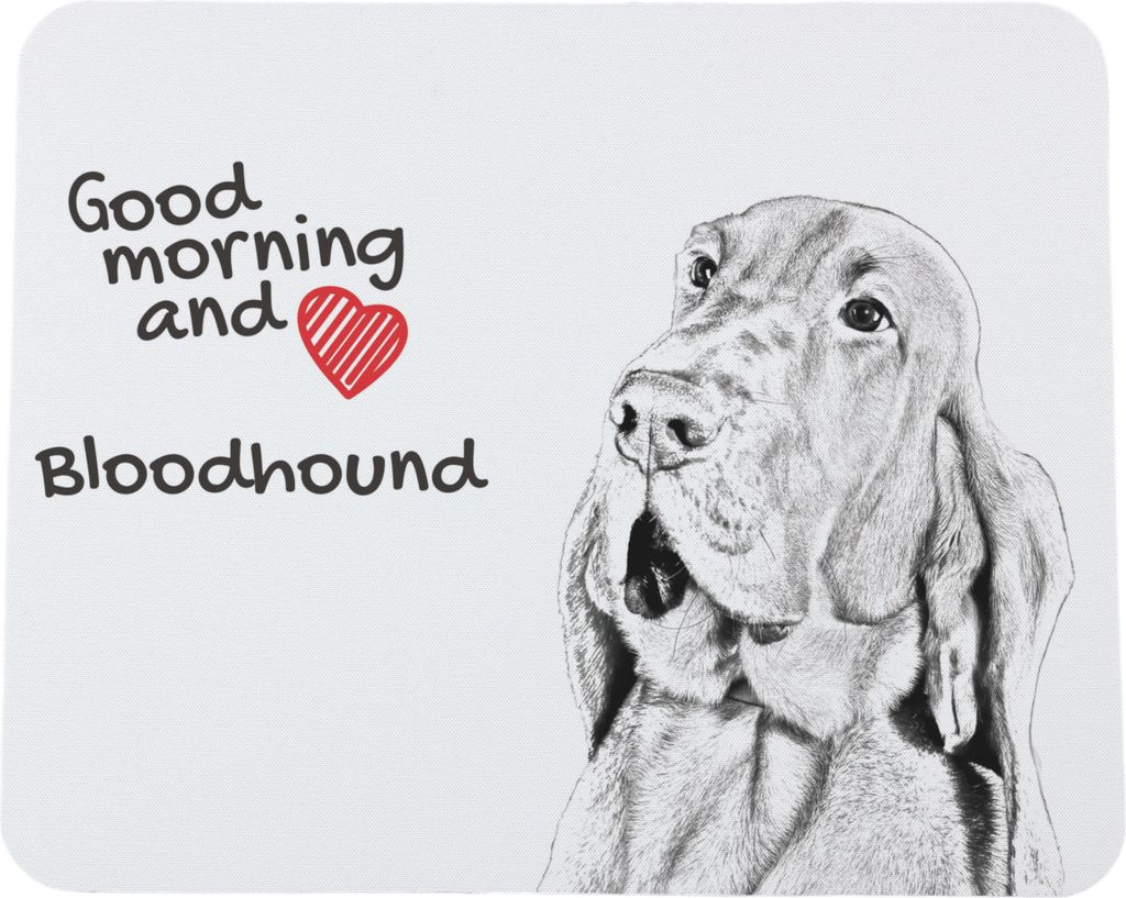 Bluthund, Bloodhound, Chien de St Hubert - Mauspad mit Druck, personalisiertes Mauspad mit Hund, einzigartiges Gadget für Büroangestellte von Art...