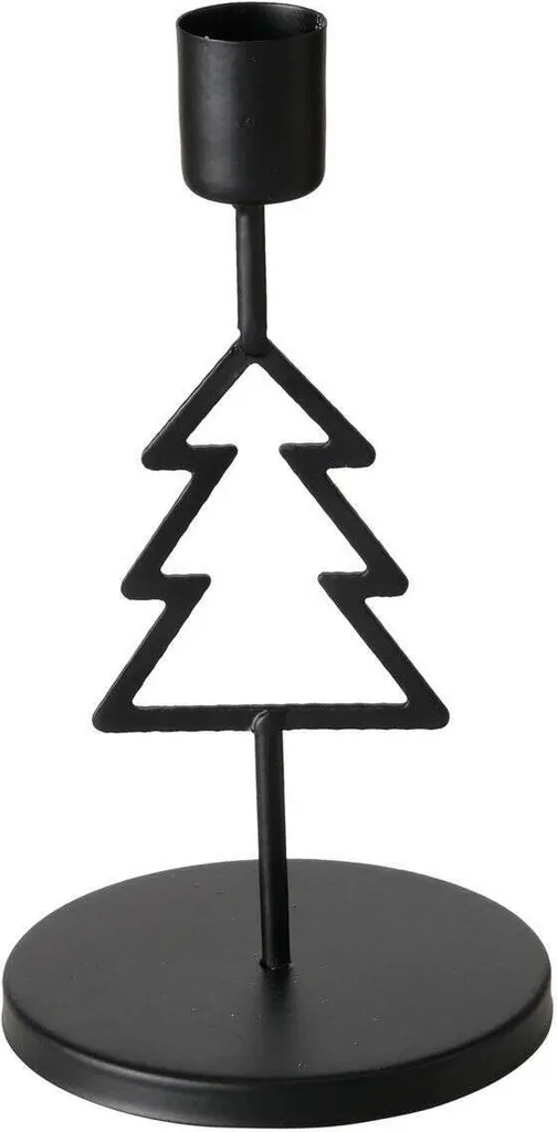 Portacandele in metallo NORGA 17 cm - Candeliere di design nero opaco