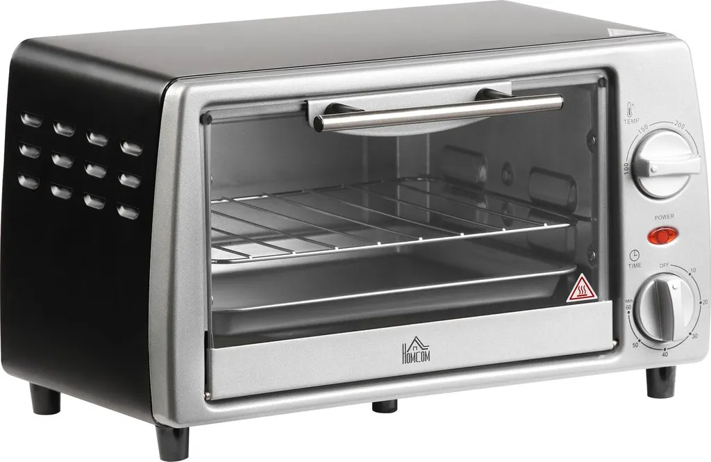 Petit four 750W température réglable avec plaque et grill, coloris gris