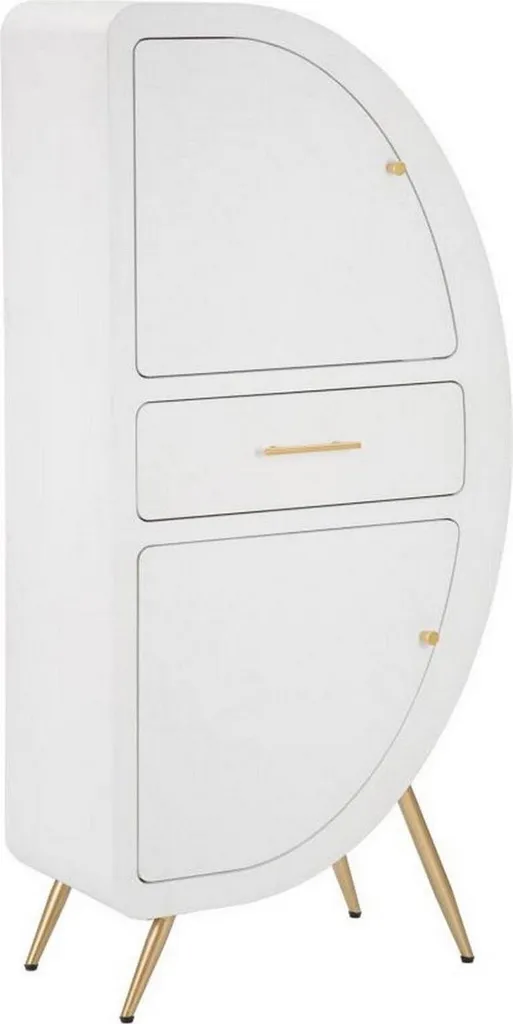 Tellier Buffet Blanc 60x32x133h cm avec un Tiroir de Rangement Chic