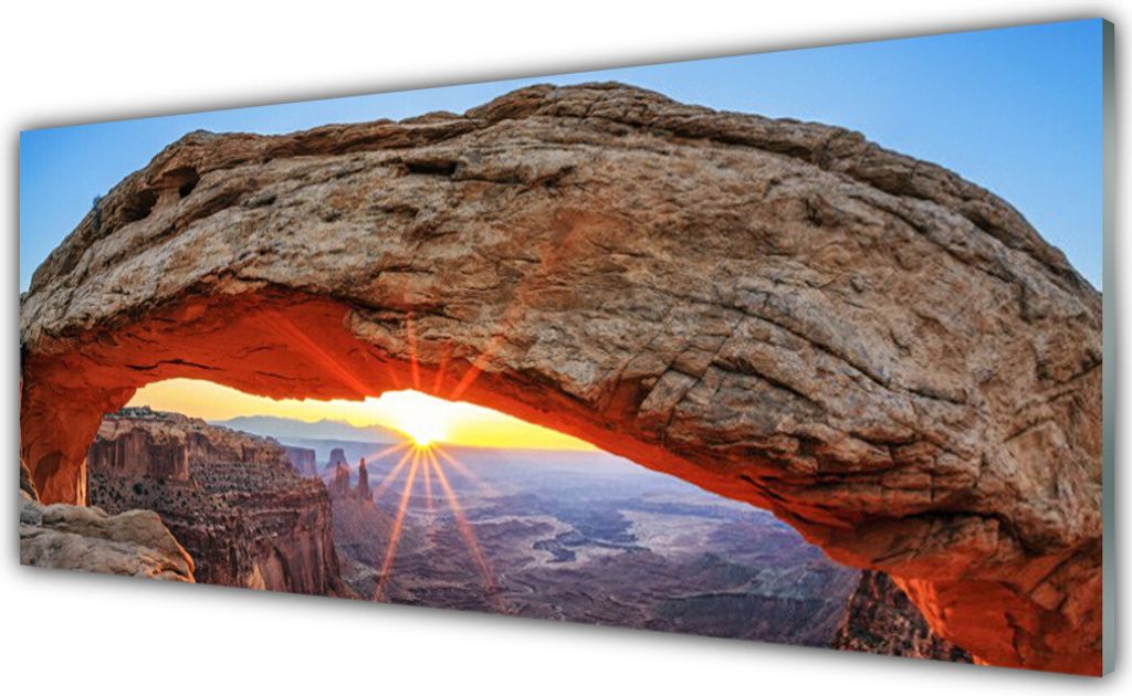Acrylglasbilder 125x50 Wandbild Druck Fels Sonne Landschaft