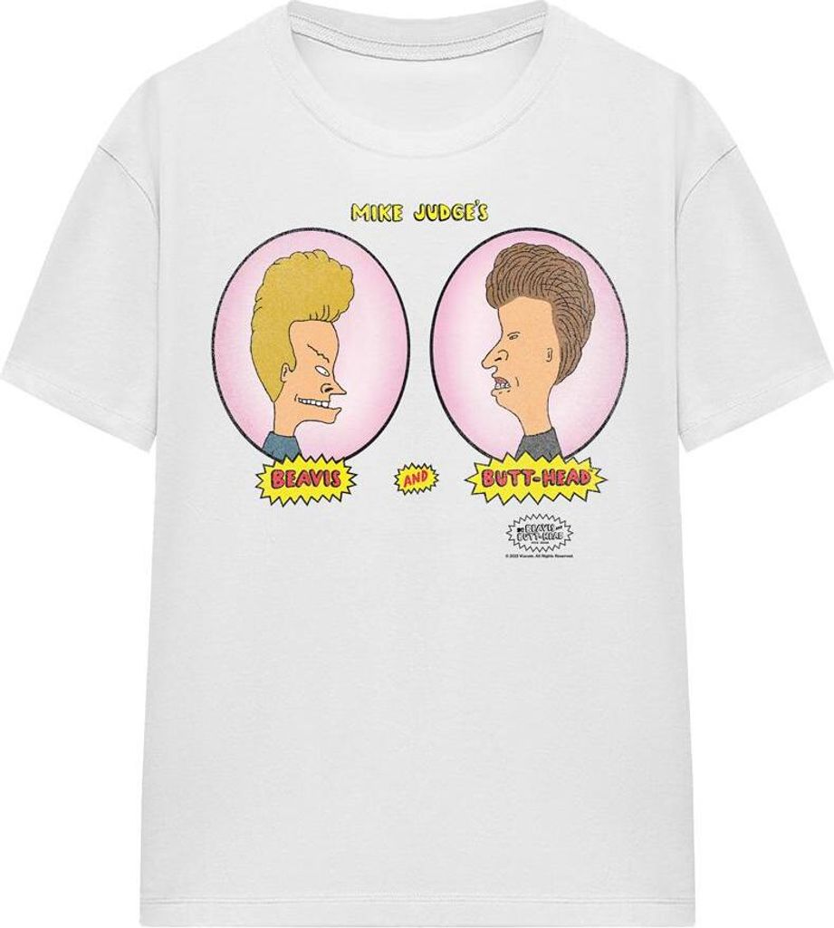 Beavis & Butthead - "Heads In Ovals" T-Shirt für Herren/Damen Uni TV15482 (XL) (Weiß)