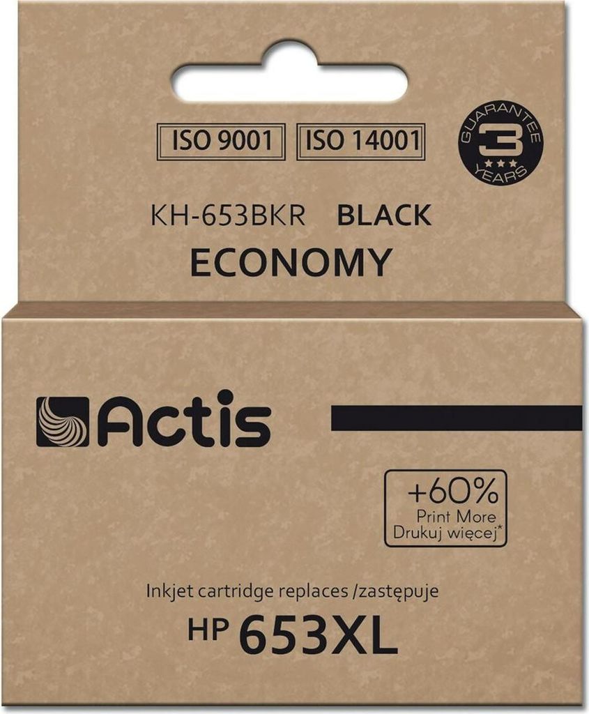Actis KH-653BKR Tintenpatrone (Ersatz für HP 653XL 3YM75AE; Prämie; 20ml; 575 Seiten; schwarz)