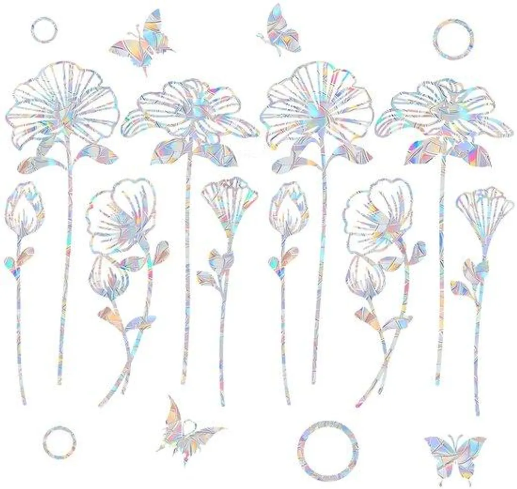 Décoration de fenêtre arc-en-ciel 2 feuilles pour prévenir les chocs oiseaux
