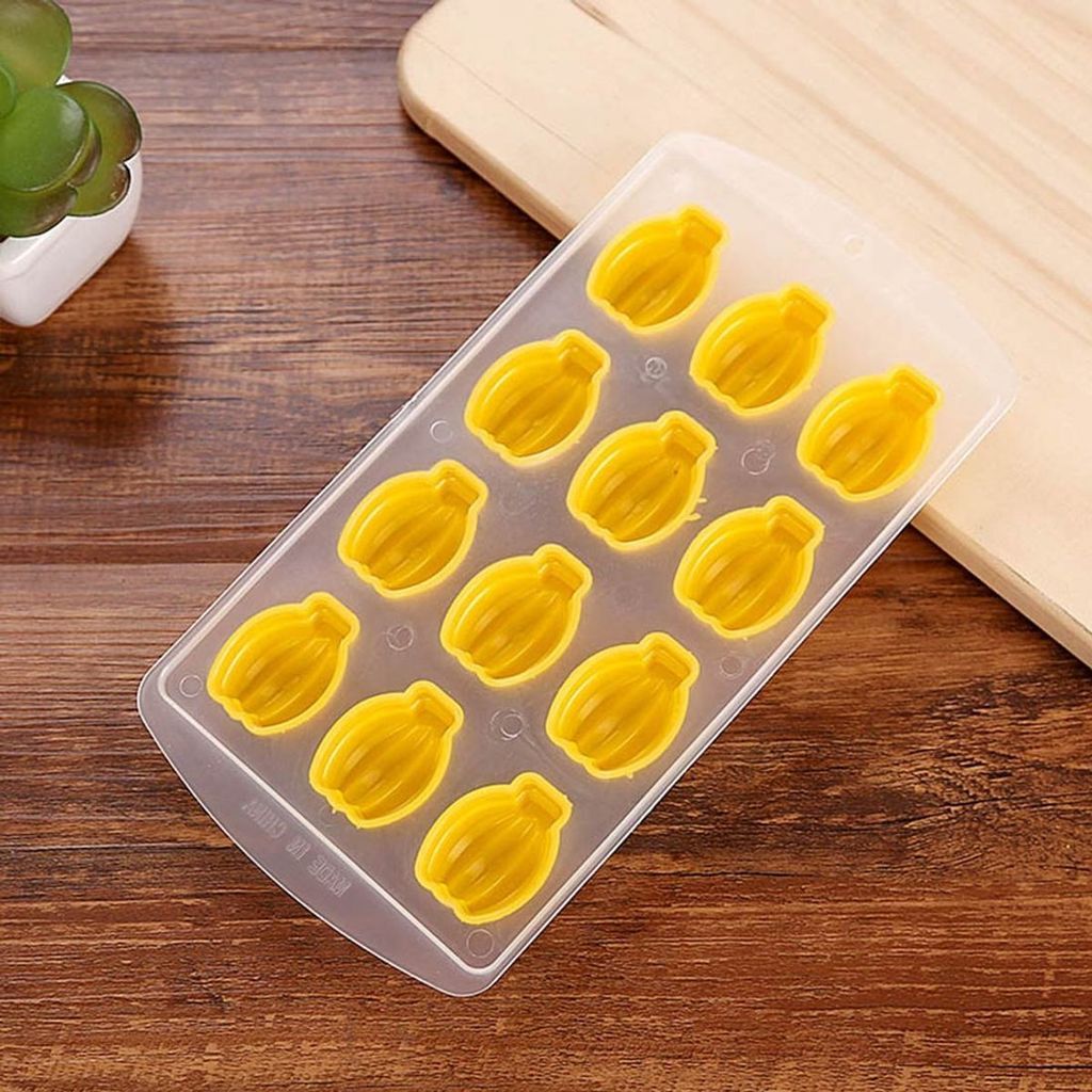 Eiswürfelform aus Silikon Eiswürfelbehälter Design Eiswürfelschale Eiskugelform BPA Frei Banane Silikon Gelb