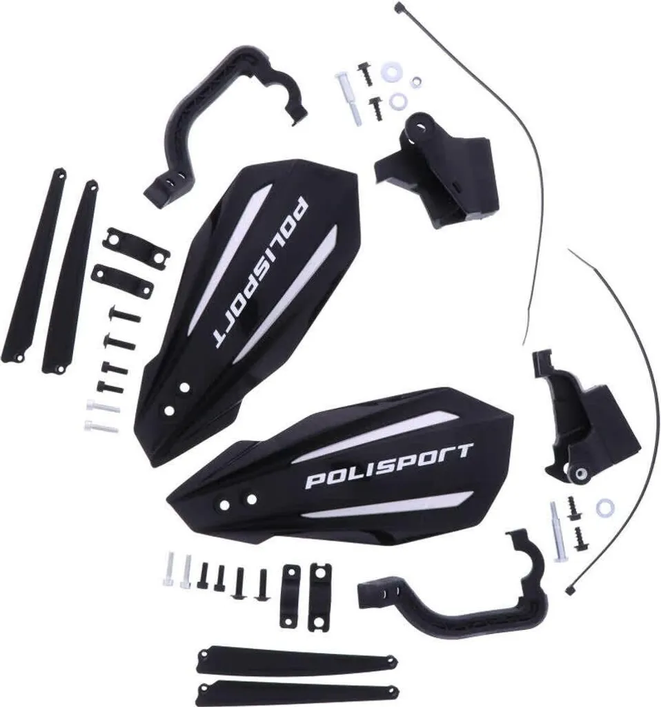 Paire de Protège-mains Moto Cross Noir Polisport Mx Bullit Haute Densité