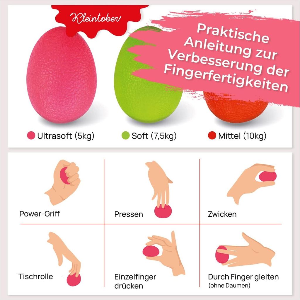 KLEINTOBER Eiförmige Antistressbälle | 3 | Kaufland.de
