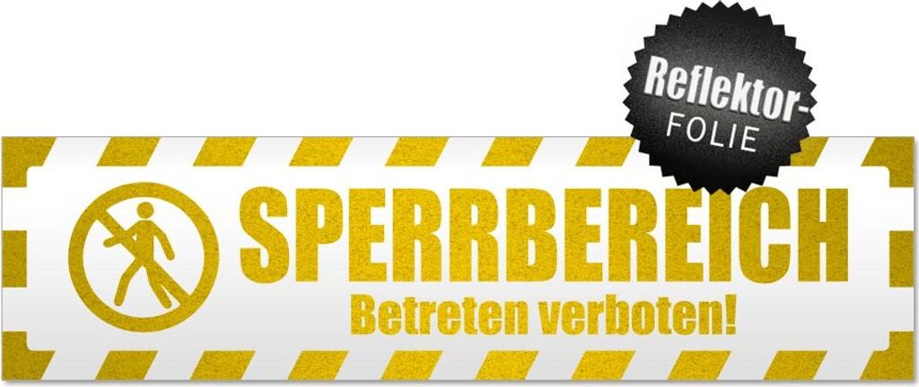 Sperrbereich betreten gestreift Magnetschild Schild magnetisch