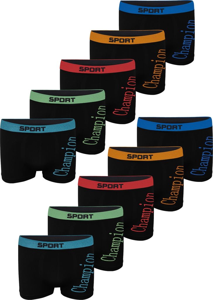 10er Set Jungen Boxershorts - Champion - Bunt 140-152