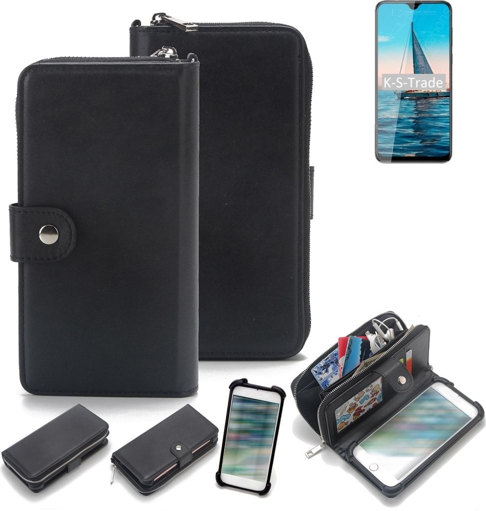 K-S-Trade 2in1 Handyhülle Schutzhülle kompatibel mit Cubot R15 Pro & Portemonnee Cover Handy Hülle Case Etui Geldbörse Wallet Bookstyle Hülle