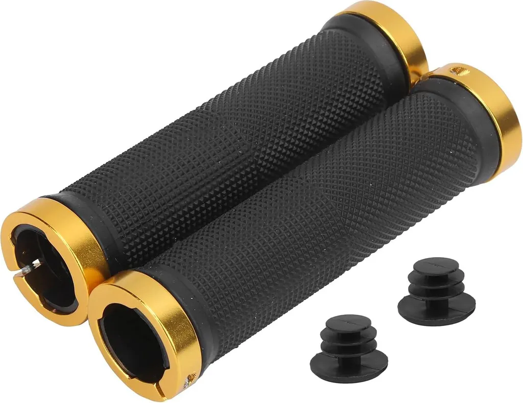 Paire de poignées VTT et BMX ergonomiques 22mm avec bagues aluminium