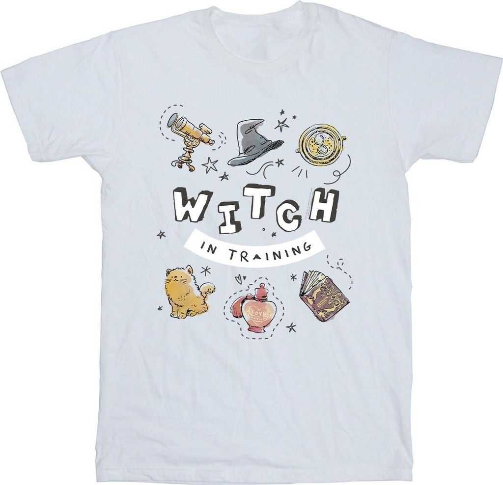 Harry Potter - "Witch In Training" T-Shirt für Mädchen BI21994 (128) (Weiß)