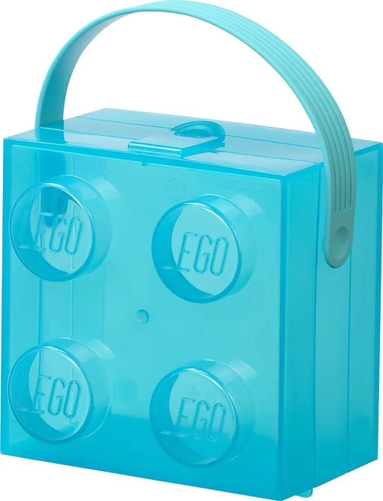 Portapranzo LEGO Blu Chiaro Traslucido con Maniglia | Sicuro e Resistente