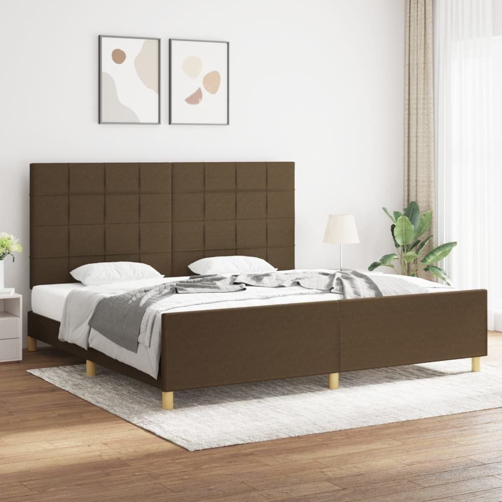 Maison Exclusive - Bettgestell ohne Matratze Dunkelbraun 200x200 cm Stoff