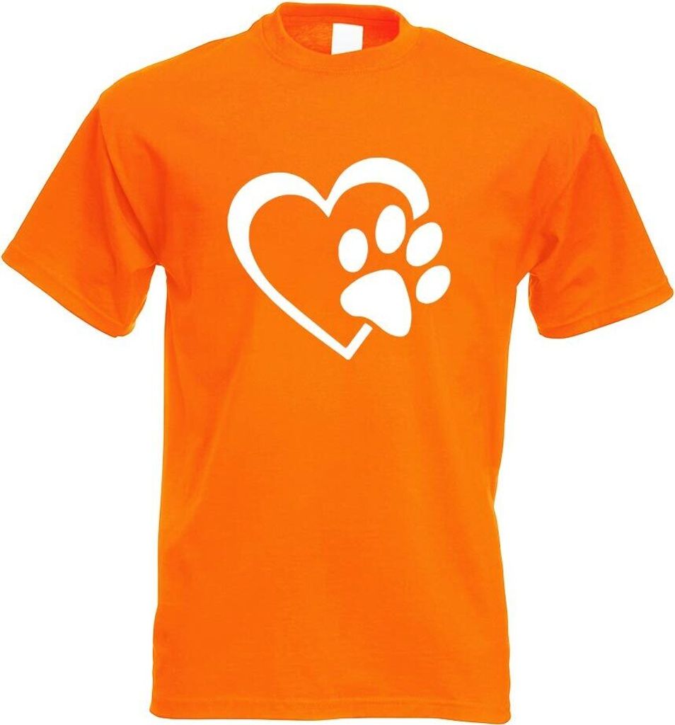 Kiwistar - T-Shirt - orange - Herz für Tiere Motiv Bedruckt Funshirt Design Print - mit Motiv Bedruckt - Funshirt Design - Sport - Freizeit - Herr...