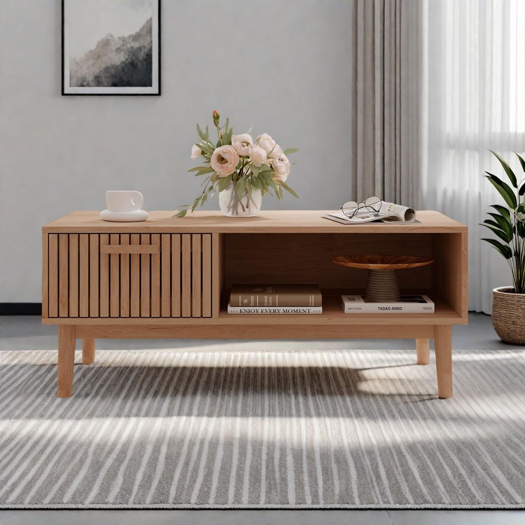 ProximaX Rattan Couchtisch mit Stauraum & Schublade | 100 Produktbild 