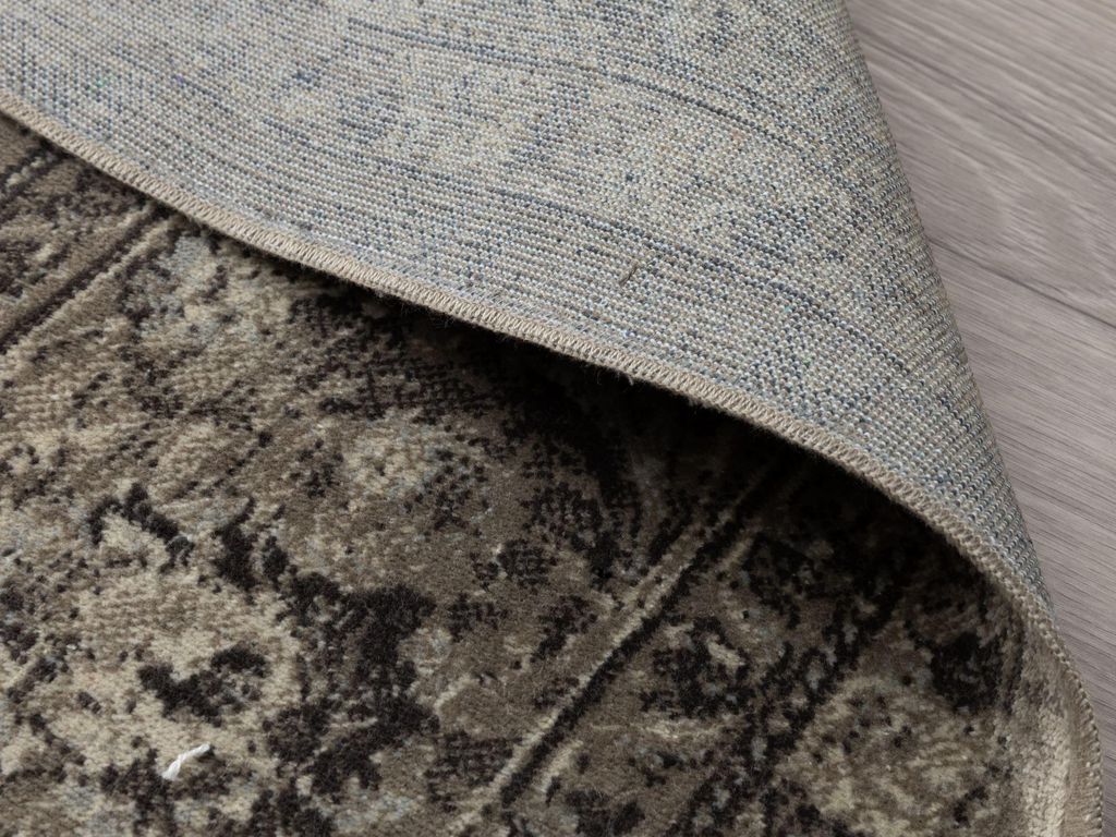 Steffensmeier Kurzflor Teppich Riad | Wohnzimmer | Orient | Pflegeleicht | Vintage Keshan Taupe,Größe: 135x195 cm