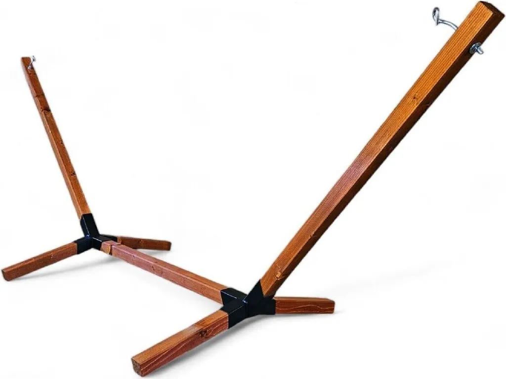 Support hamac bois chêne doré 10807 structure stable pour extérieur