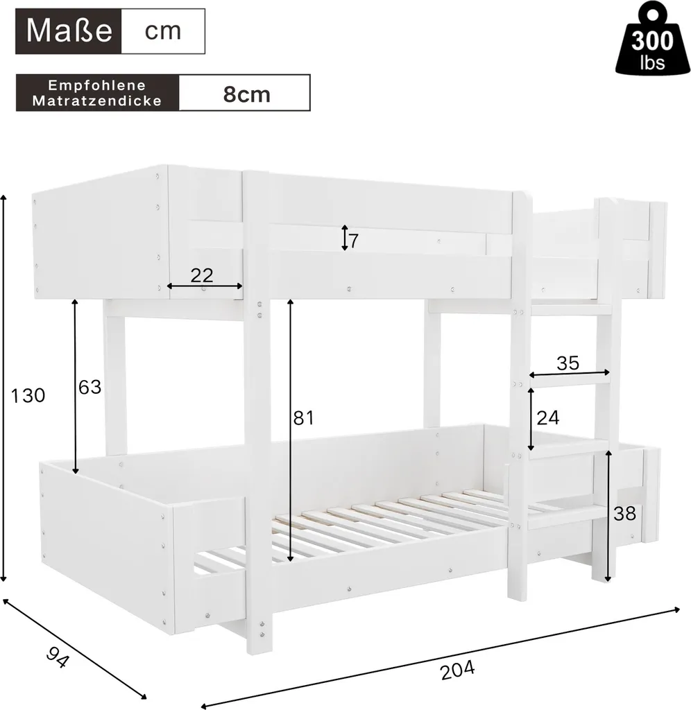 Lit superposé 90x200 blanc pour optimiser une petite chambre - 4