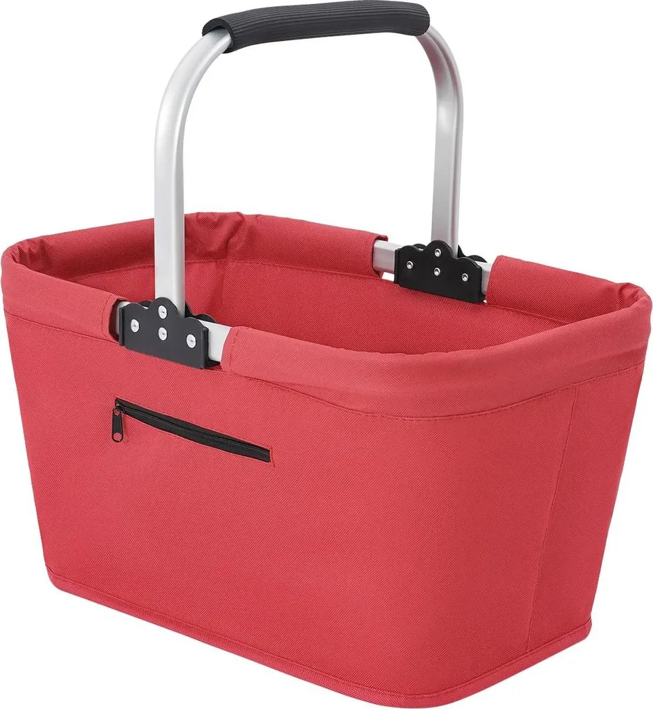 Panier de transport pliable rouge pour pique-nique et courses de proximité